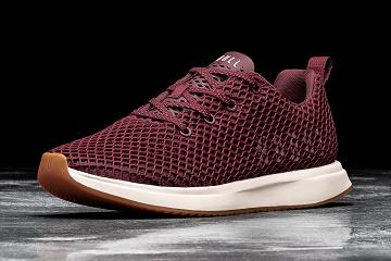 Burgundy Nobull Crimson Ivory Mesh Runner Men's Running Shoes | CA T1033C